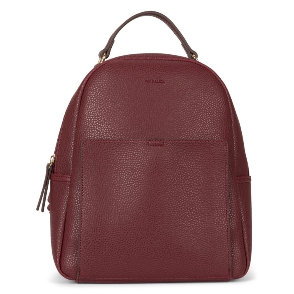 Mia & Luca Rockefeller Pebbled Backpack Burgundy